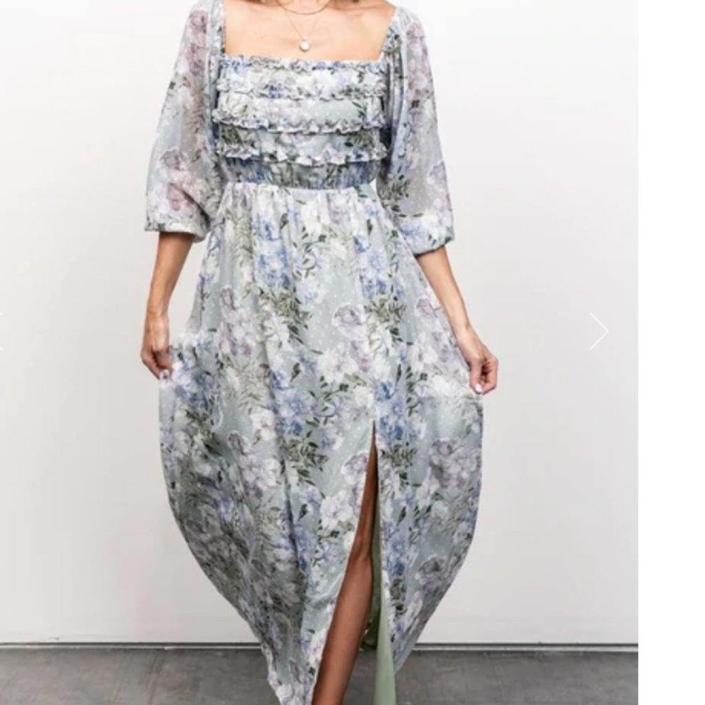 Florence Maxi Dress Sage Floral- Baltic Born NWT